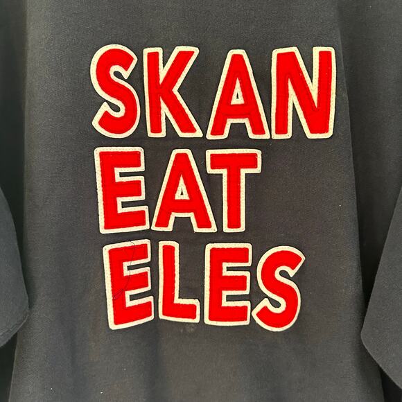 VTG Pro‎ Weave Skaneateles New York Pullover Crewneck Sweater Blue Size Large - Picture 9 of 10